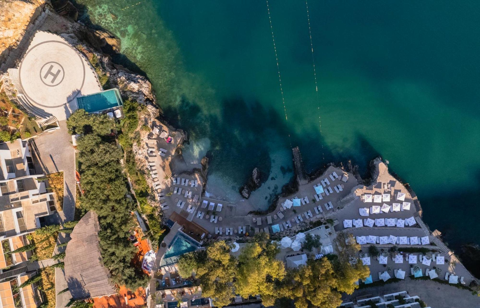 Maritim Marina Bay Resort Spa & Casino Adult Friendly Vlorë Extérieur photo Aerial view of the hotel